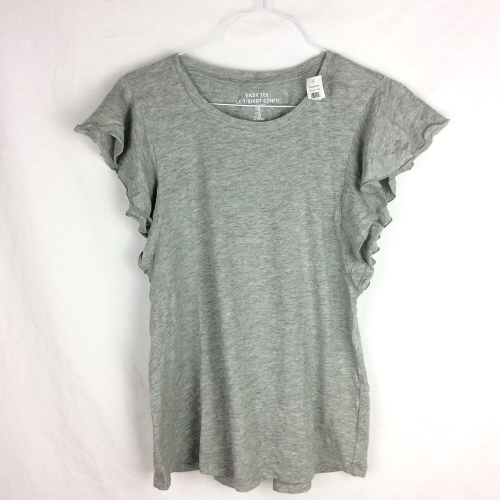 NEW WITH TAGS Gap Gray Butterfly Sleeve Top